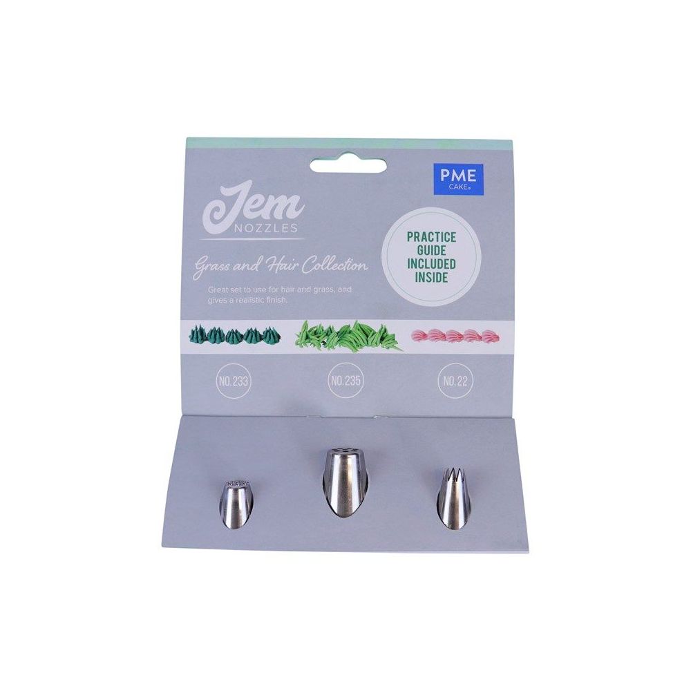 Set of decorative tips - PME - Grass & Hair Collection, 3 pcs.