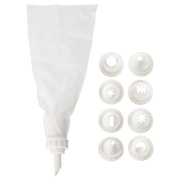 Pastry bag with tips - Orion - silicone, 10 pieces