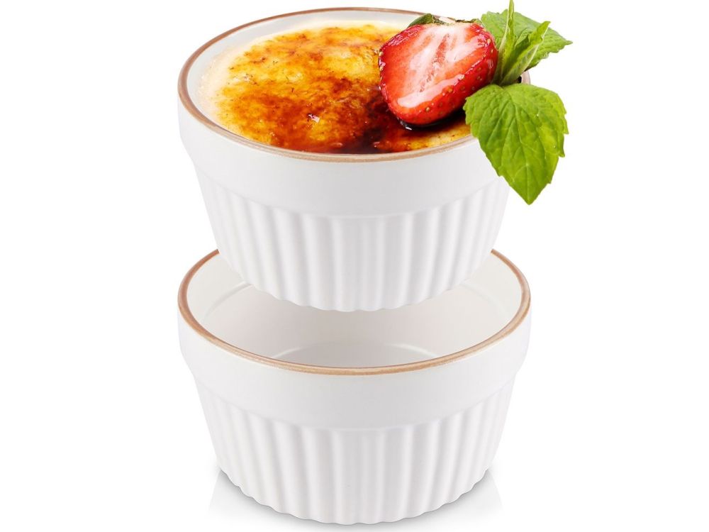 Baking ramekins - Excellent Houseware - white, ceramic, 9 cm, 2 pcs.