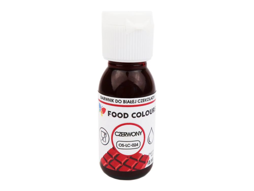 Barwnik spożywczy do białej czekolady - Food Colours - czerwony, 18 ml
