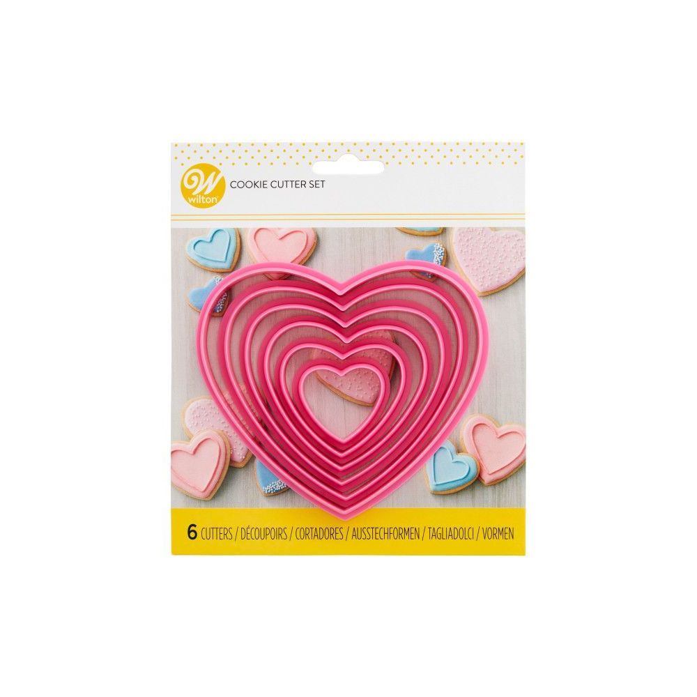 Cookie cutter set - Wilton - hearts, 6 pcs.