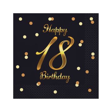 Serwetki urodzinowe - GoDan - Happy 18 Birthday, 20 szt.