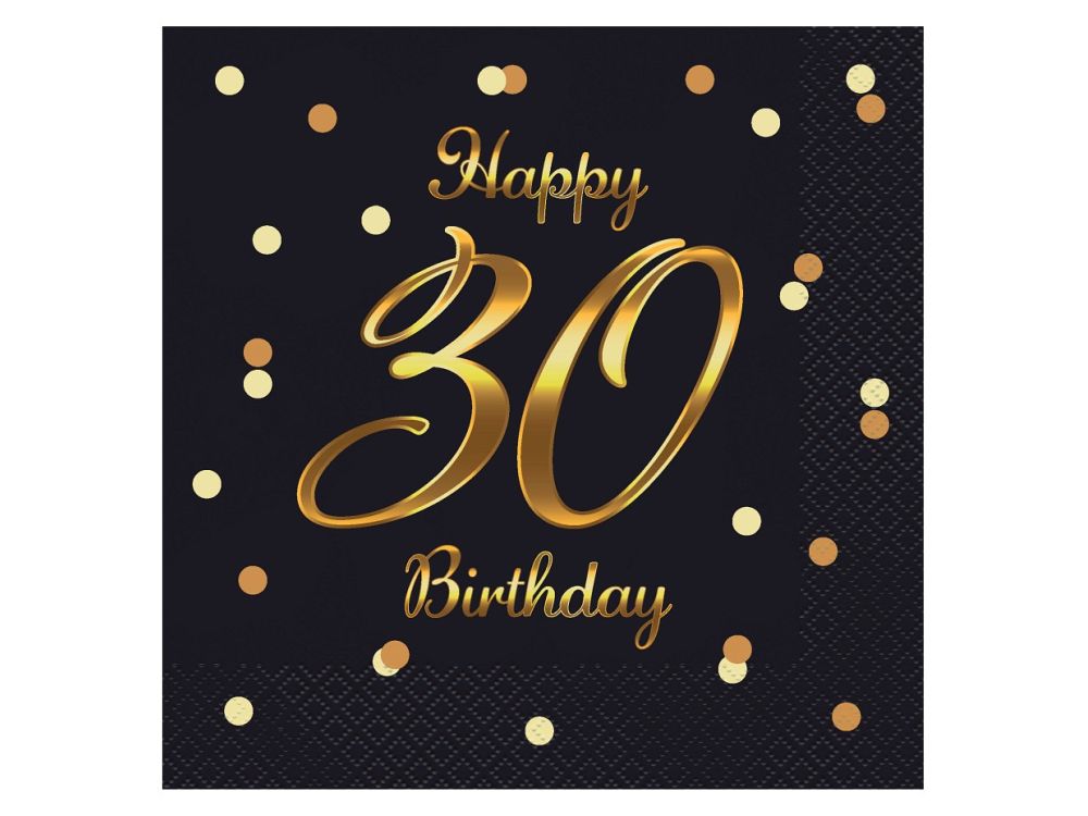 Serwetki urodzinowe - GoDan - Happy 30 Birthday, 20 szt.