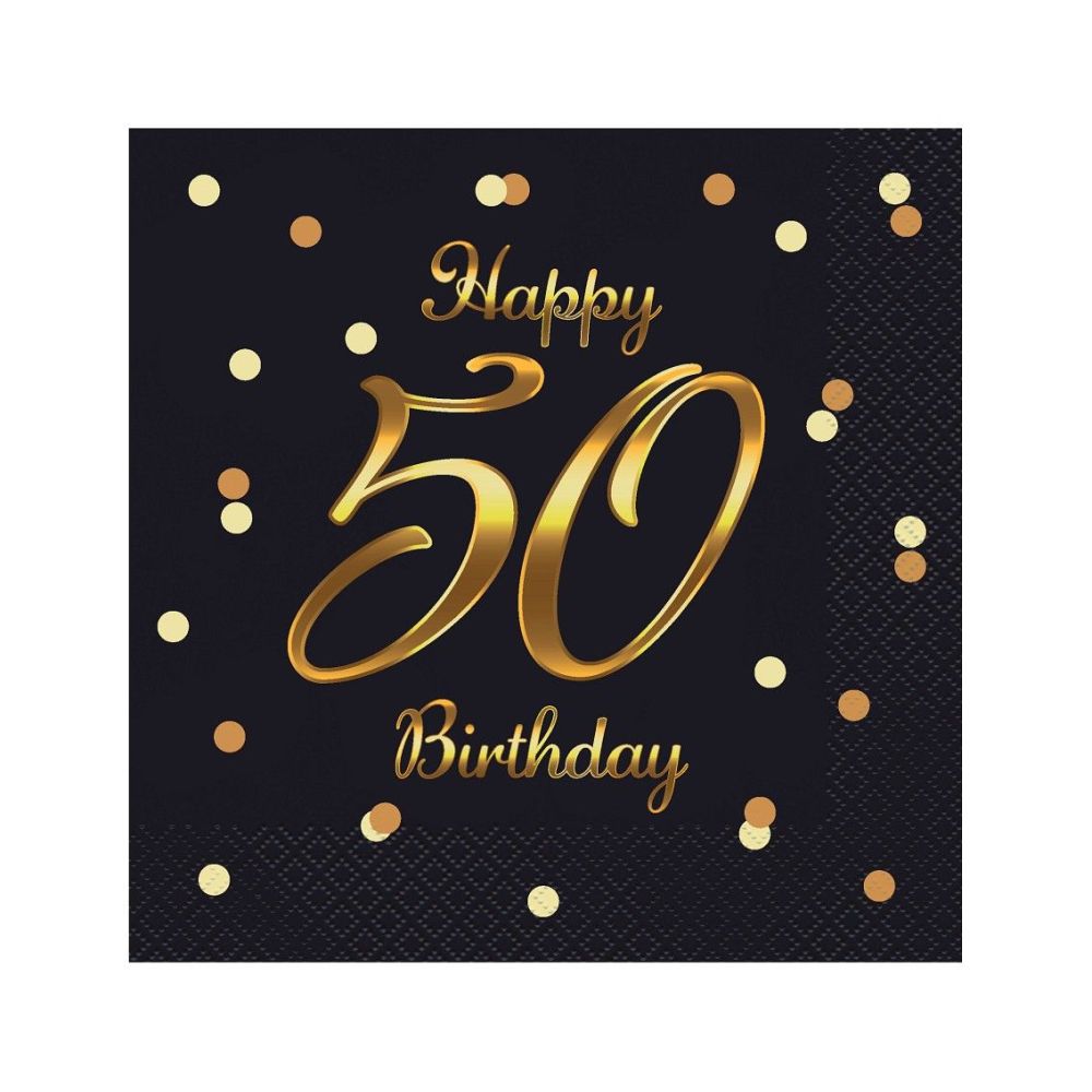 Serwetki urodzinowe - GoDan - Happy 50 Birthday, 20 szt.