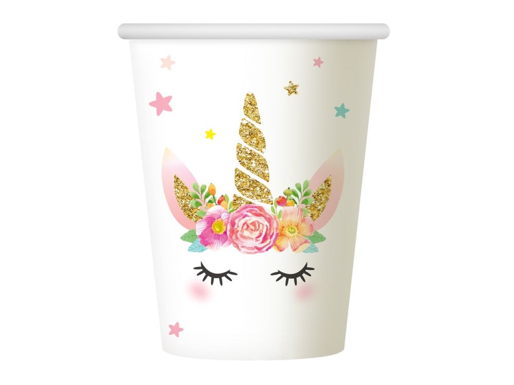 Paper cups - GoDan - Unicorn, 266 ml, 6 pcs.