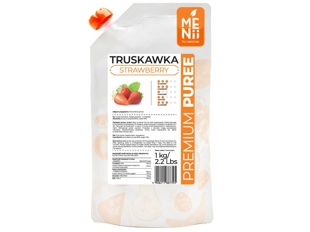 Fruit pulp, PremiumPuree - Menii - Strawberry, 1 kg