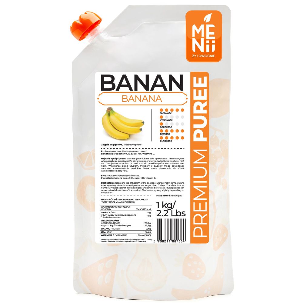 Fruit pulp, PremiumPuree - Menii - Banana, 1 kg