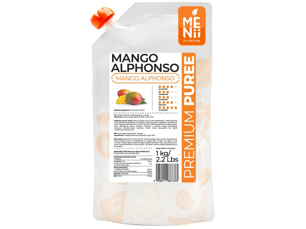 Fruit pulp, PremiumPuree - Menii - Mango, 1 kg