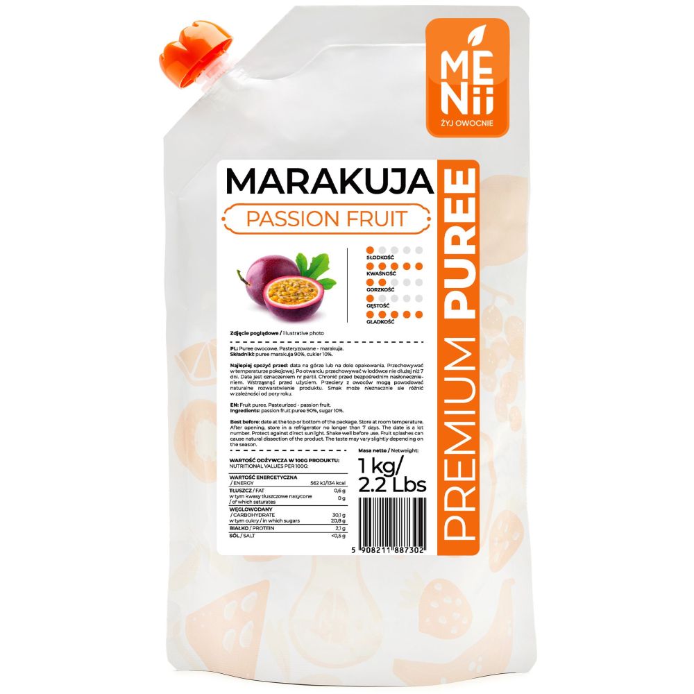 Fruit pulp, PremiumPuree - Menii - Passion Fruit, 1 kg