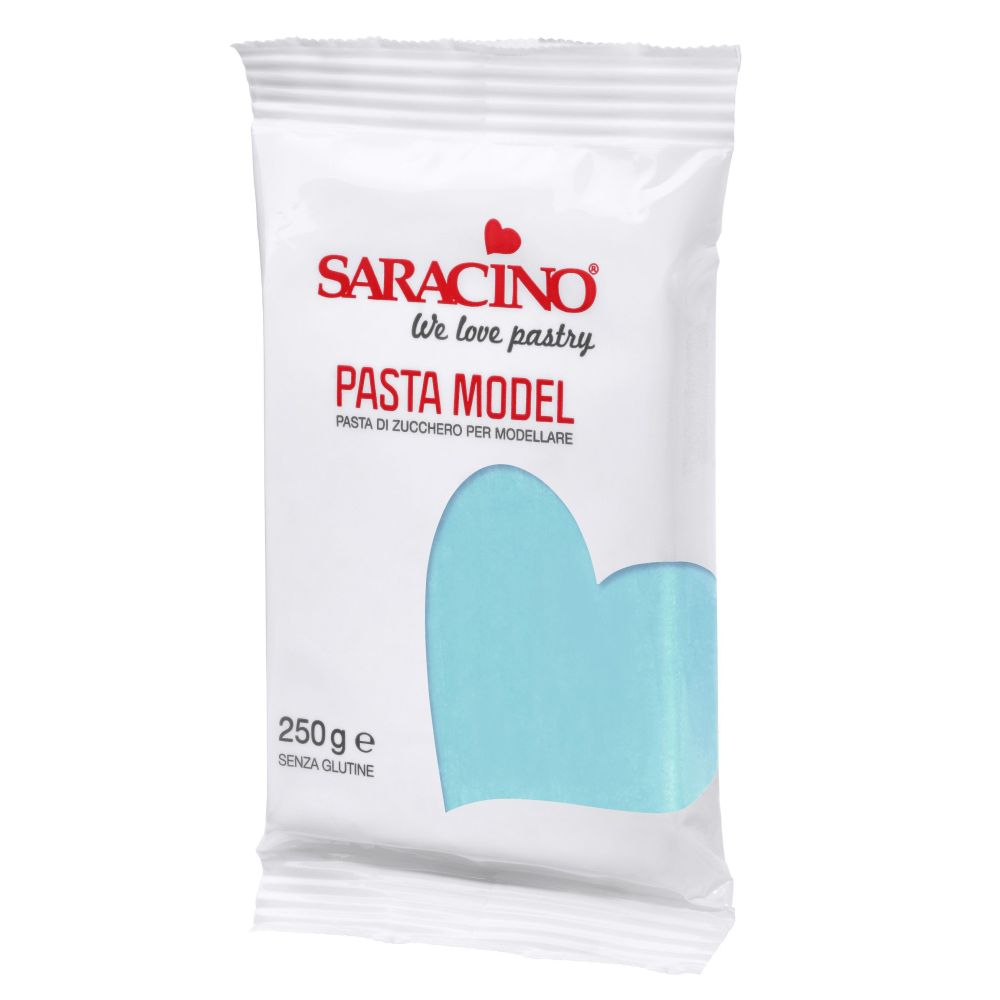 Masa cukrowa do modelowania figurek - Saracino - jasnoniebieska, 250 g
