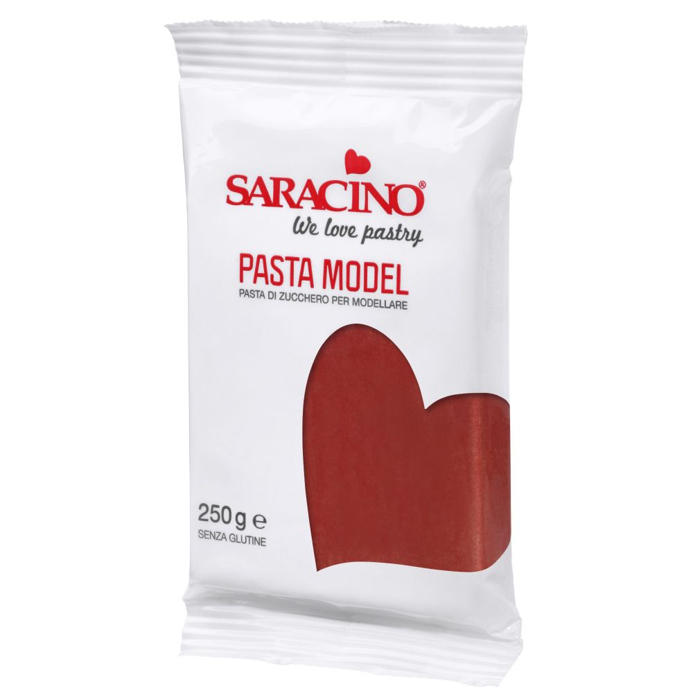 Sugar paste for modeling figures - Saracino - burgundy, 250 g