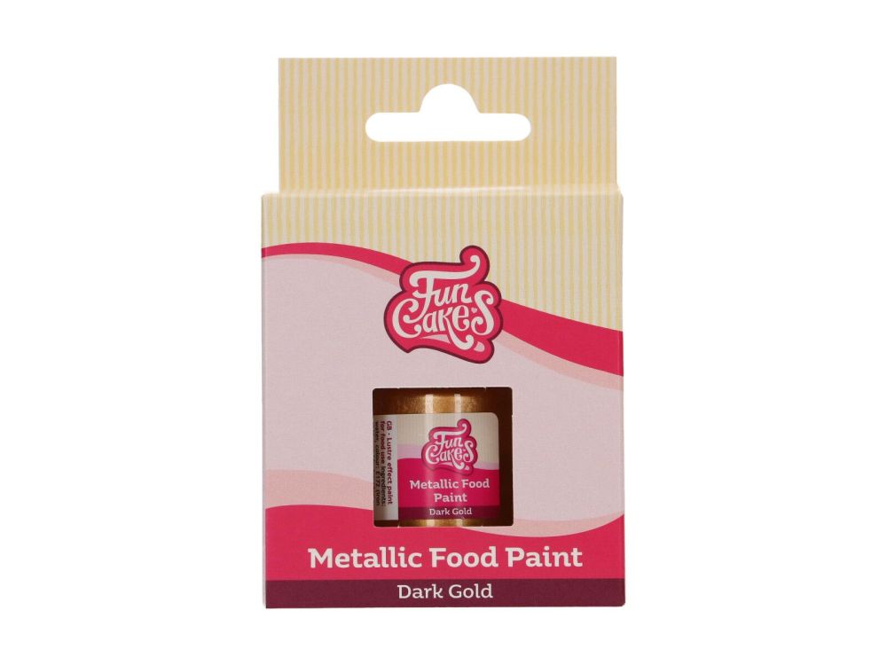Food paint - FunCakes - metallic, dark gold, 30 ml