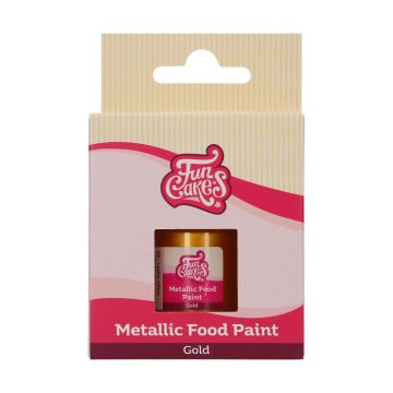 Food paint - FunCakes - metallic, gold, 30 ml