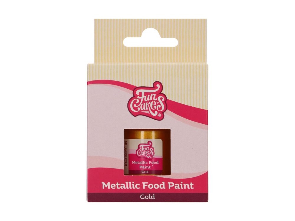 Farba spożywcza metaliczna - FunCakes - złota, 30 ml