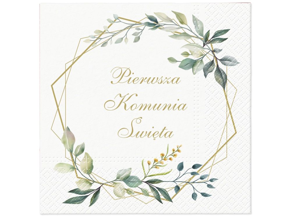 Serwetki papierowe - Paw - Pierwsza Komunia Święta, 20 szt.