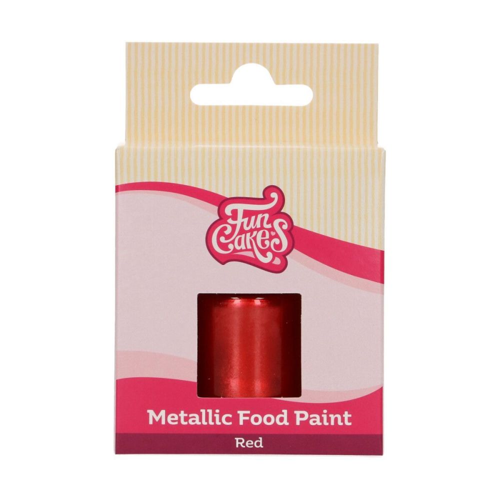 Farba spożywcza metaliczna - FunCakes - czerwona, 30 ml