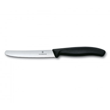 Nóż stołowy Swiss Classic - Victorinox - ząbkowany, czarny