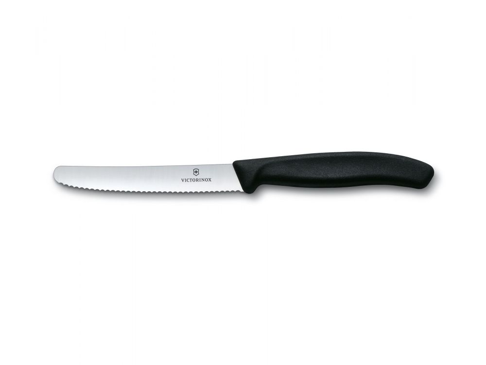 Nóż stołowy Swiss Classic - Victorinox - ząbkowany, czarny