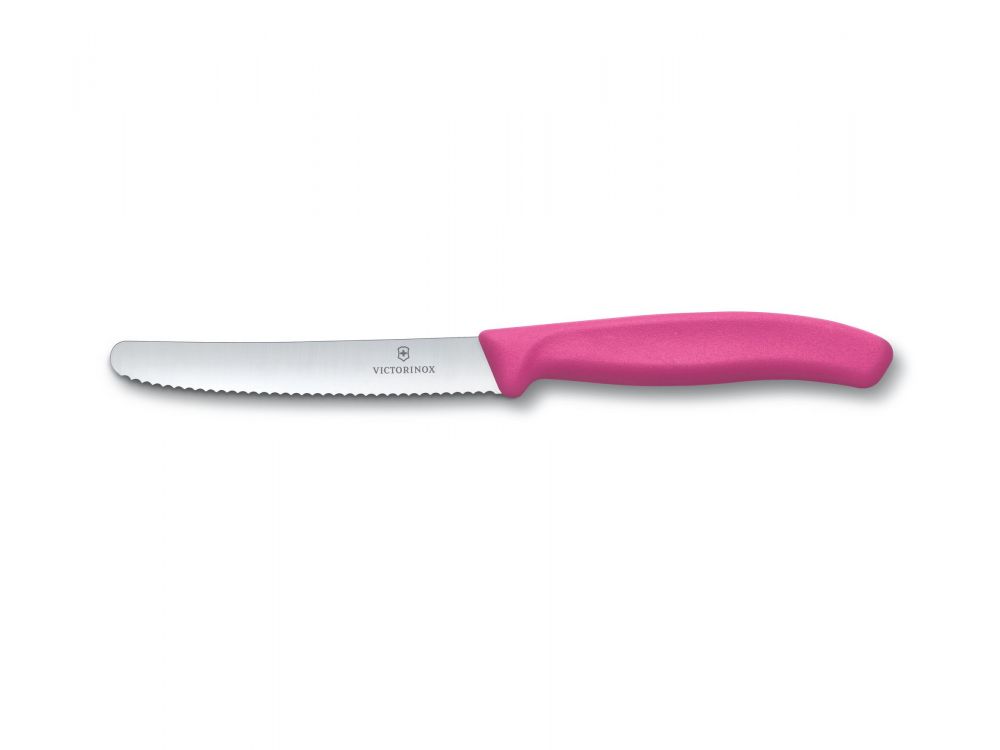 Nóż stołowy Swiss Classic - Victorinox - ząbkowany, różowy