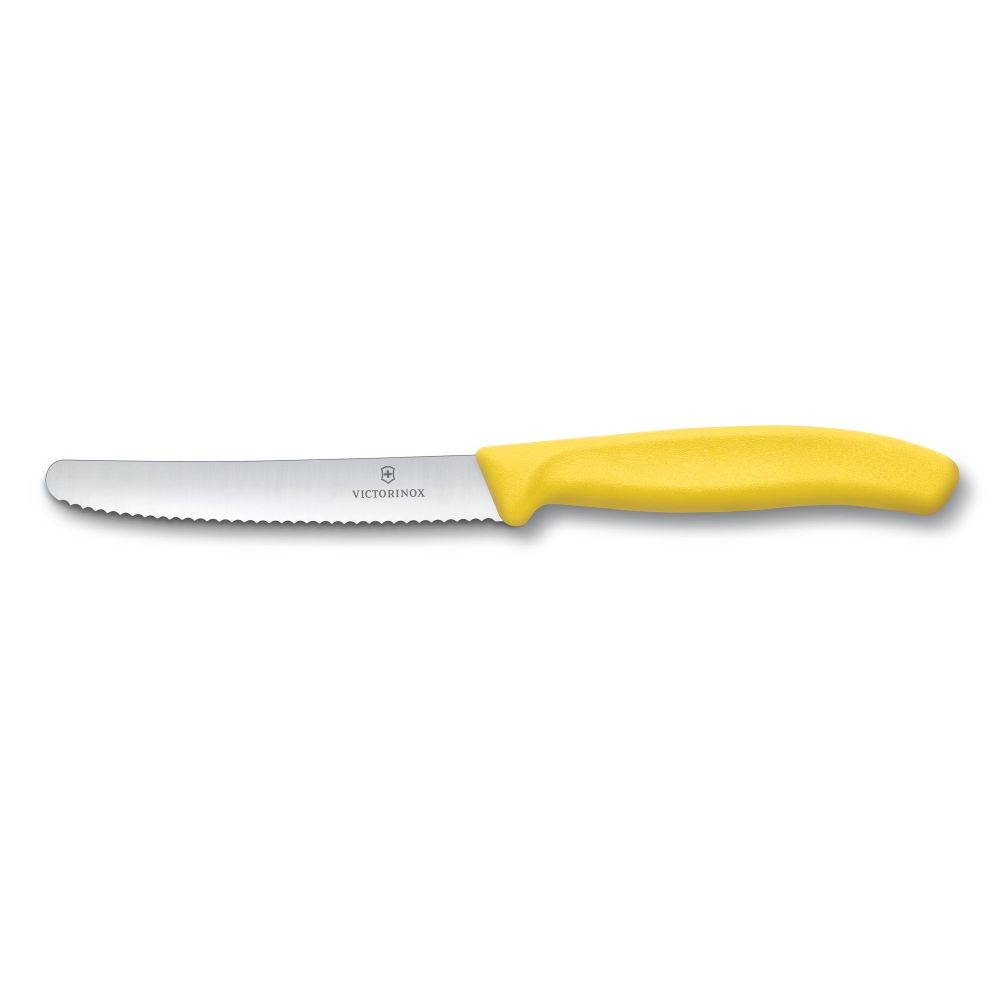 Nóż stołowy Swiss Classic - Victorinox - ząbkowany, żółty