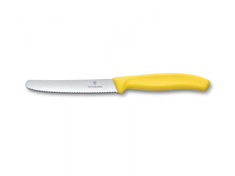 Table knife, Swiss Classic - Victorinox - serrated, yellow