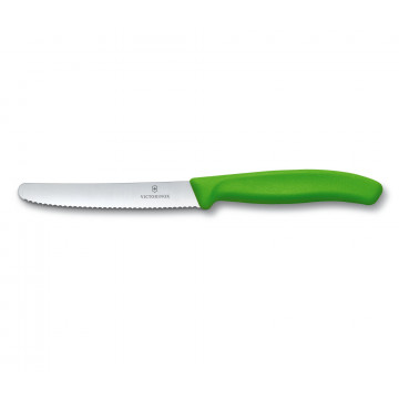 Table knife, Swiss Classic - Victorinox - serrated, green