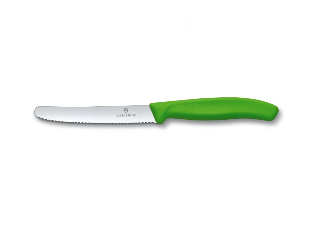 Nóż stołowy Swiss Classic - Victorinox - ząbkowany, zielony