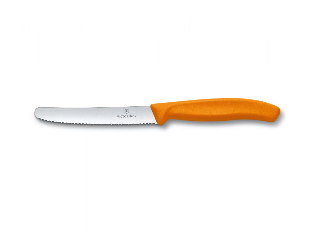 Nóż stołowy Swiss Classic - Victorinox - ząbkowany, pomarańczowy