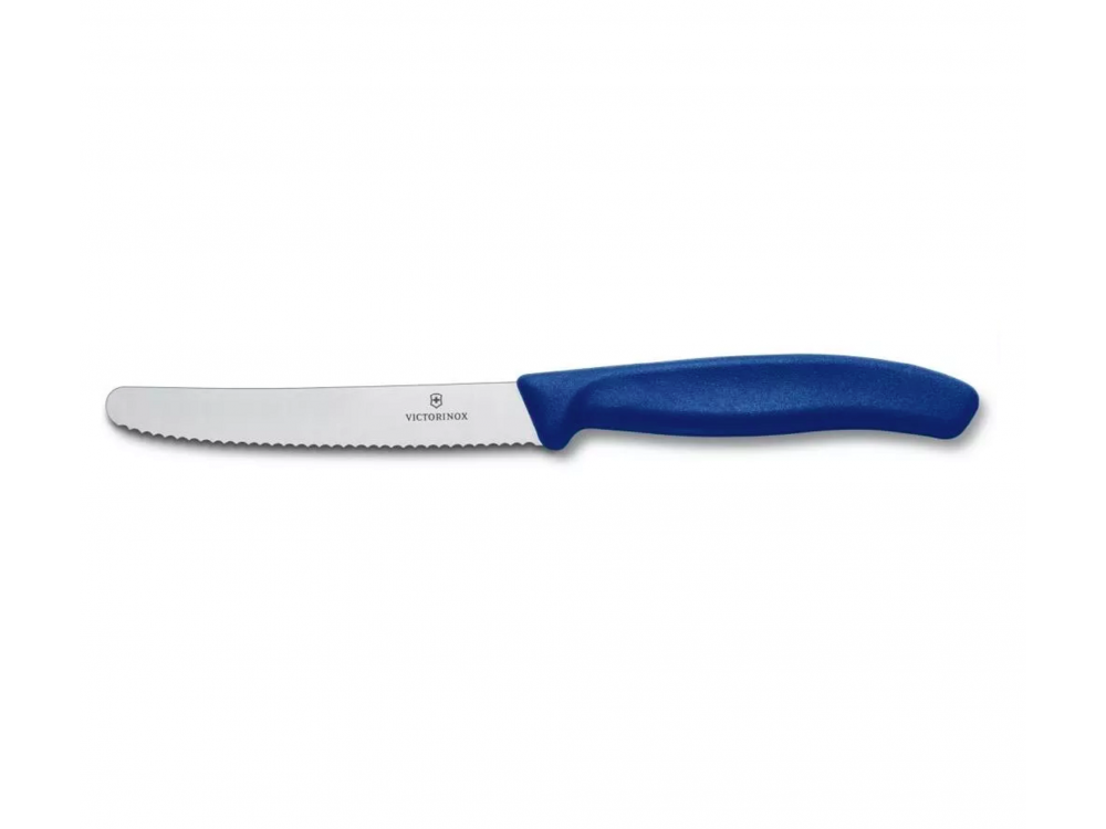 Table knife, Swiss Classic - Victorinox - serrated, blue