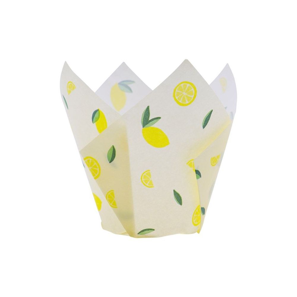 Papilotki papierowe do muffinek tulipany - PME - Lemons, 24 szt.