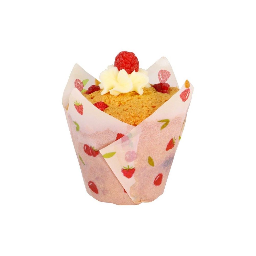 Papilotki papierowe do muffinek tulipany - PME - Raspberries, 24 szt.