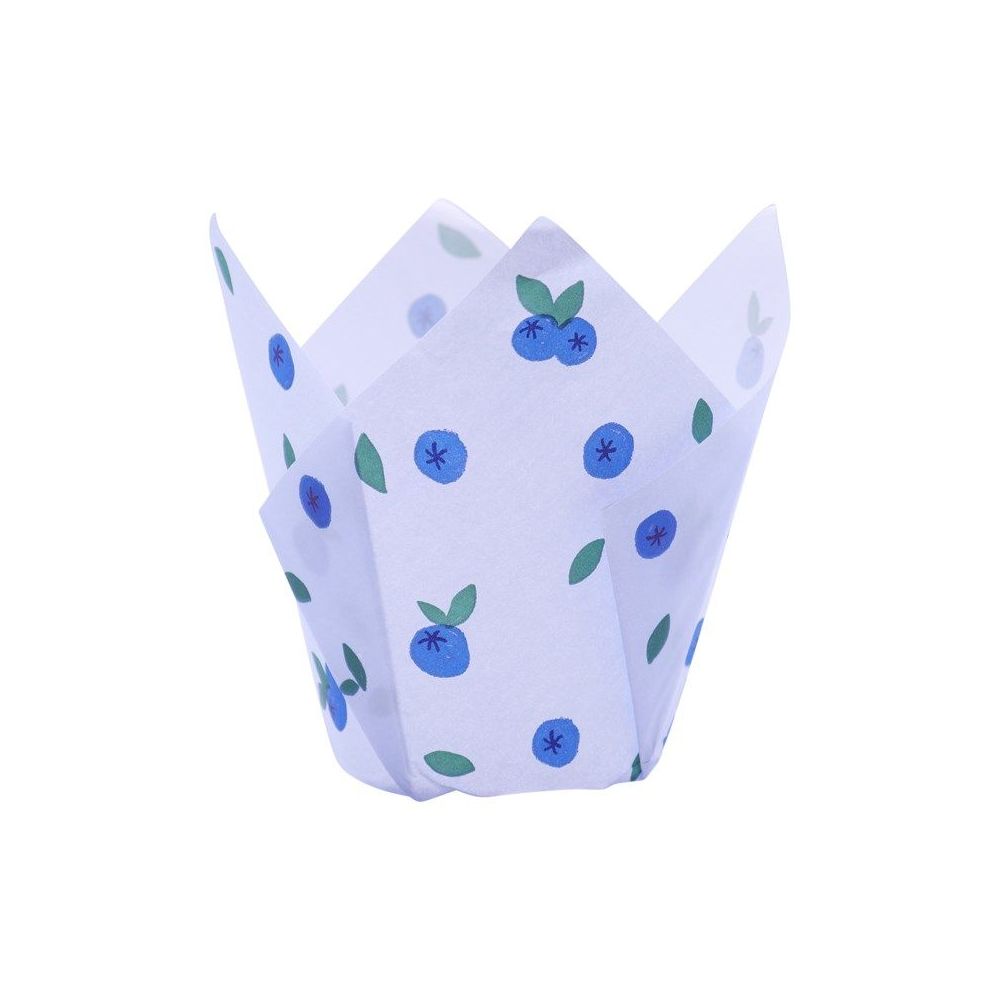 Papilotki papierowe do muffinek tulipany - PME - Blueberries, 24 szt.