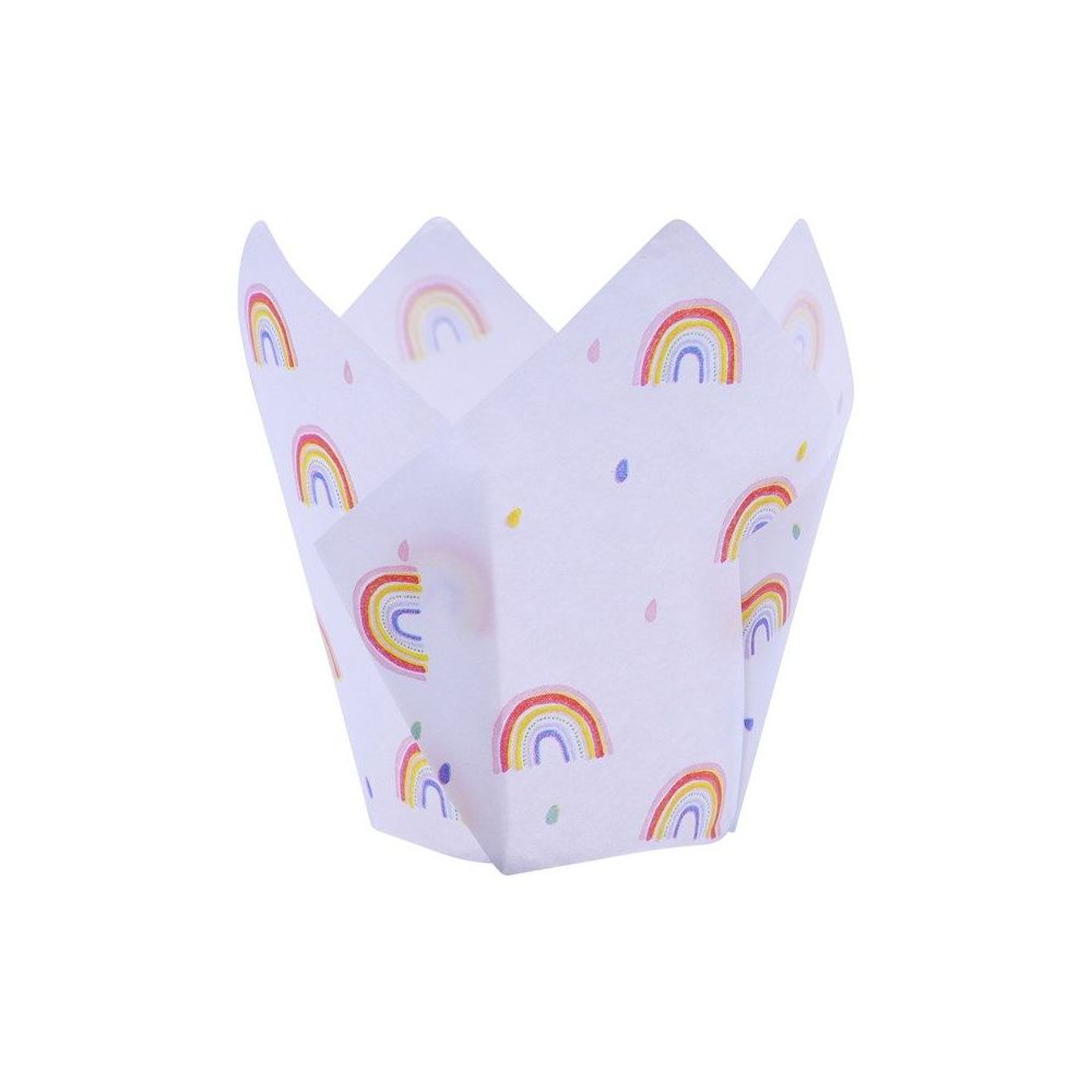Papilotki papierowe do muffinek tulipany - PME - Rainbows, 24 szt.