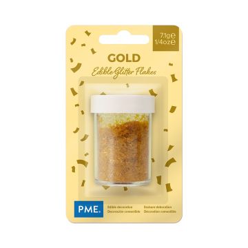 Edible glitter flakes - PME - gold, 7,1 g