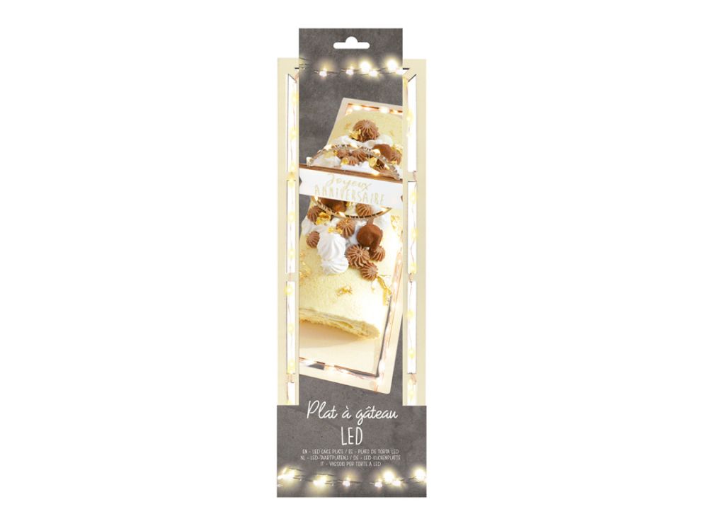 Cake base - ScrapCooking - wooden, LED, 30 x 12 cm