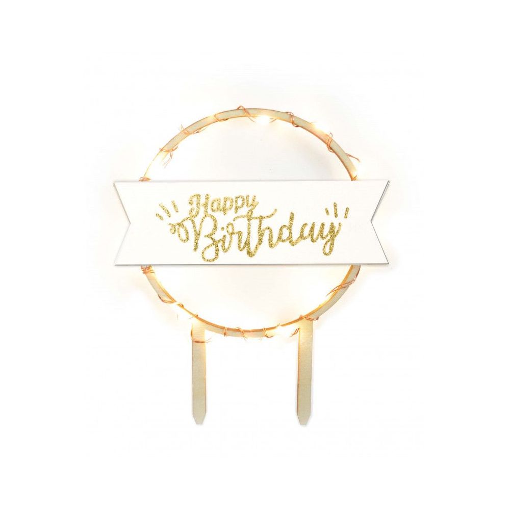 Cake topper - ScrapCooking - Happy Birthday LED