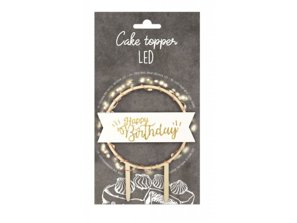 Cake topper - ScrapCooking - Happy Birthday LED
