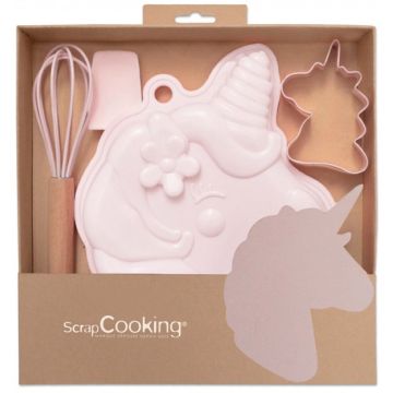 Cake baking set - ScrapCooking - Unicorn, 4 elements