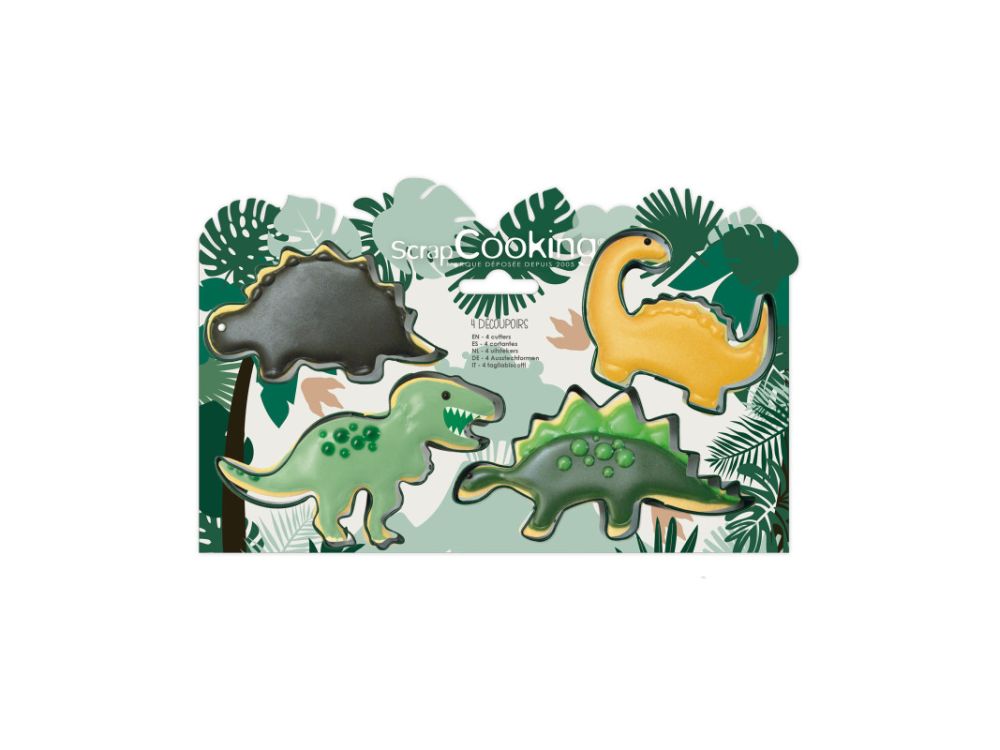 Cookie cutter set - ScrapCooking - Dino, 4 pcs.