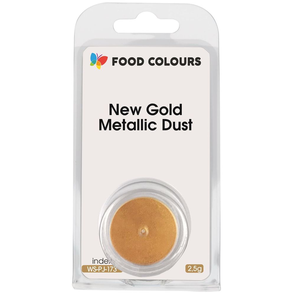 Barwnik metaliczny w proszku - Food Colours - New Gold Metallic Dust, 2,5 g