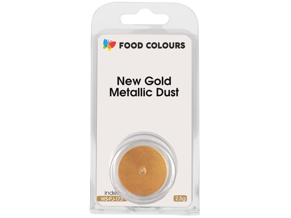 Metallic colour in powder - Food coloring - New Gold Metallic Dust, 2.5 g