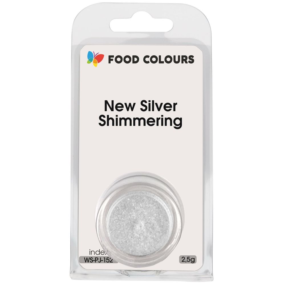 Barwnik metaliczny w proszku - Food Colours - New Silver Shimmering, 2,5 g