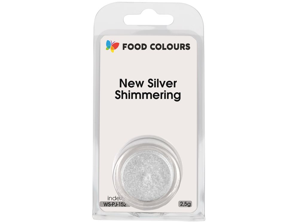 Barwnik metaliczny w proszku - Food Colours - New Silver Shimmering, 2,5 g