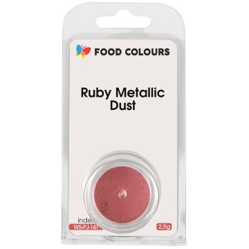Metallic colour in powder - Food coloring - Ruby Metallic Dust, 2.5 g
