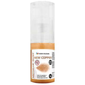Barwnik w sprayu z pompką - Food Colours - Metallic Dust New Copper, 5 g