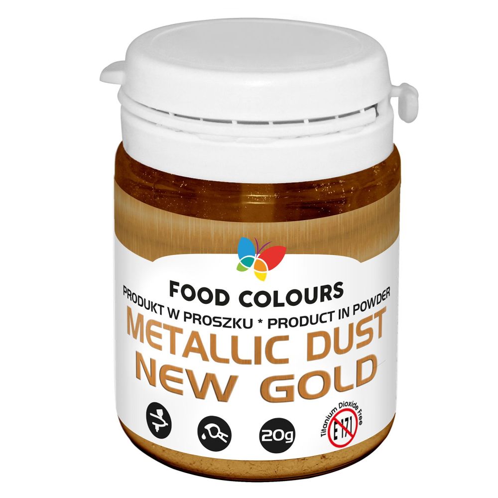 Barwnik w proszku - Food Colours - Metallic Dust New Gold, 20 g