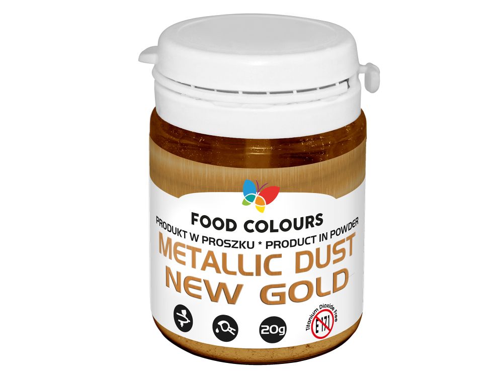 Colour in powder - Food coloring - Metallic Dust New Gold, 20 g