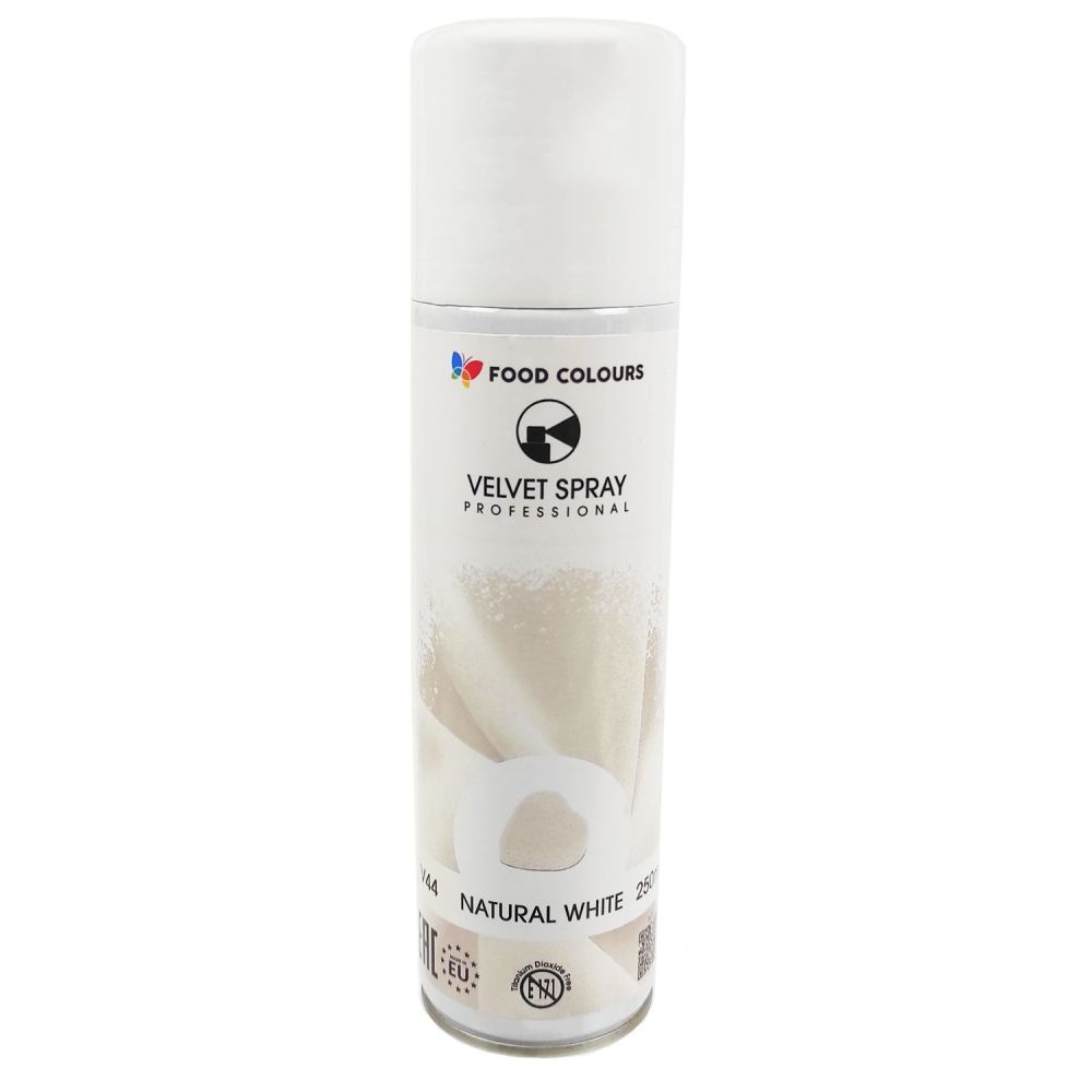 Zamsz w sprayu Velvet Spray - Food Colours - Natural White, 250 ml