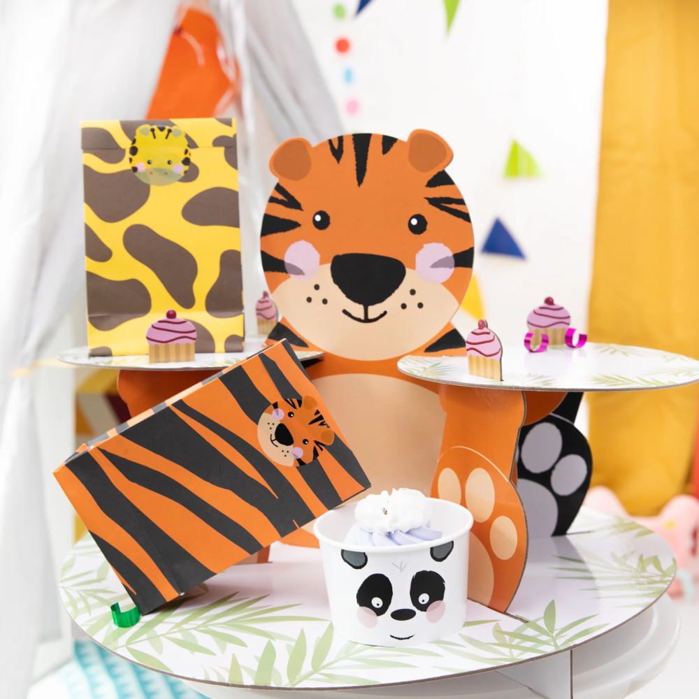 3-tier muffin tray - Wild Animals, double sided