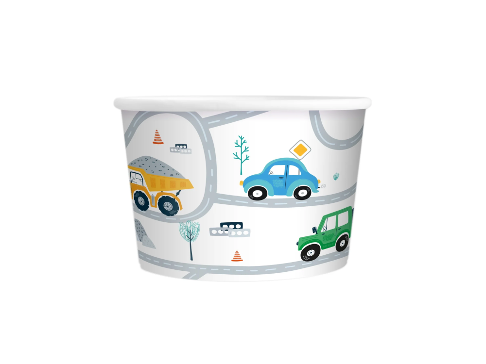 Kubki papierowe do lodów - Auta, 150 ml, 6 szt.